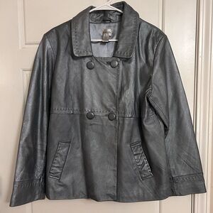 Chico Double Breasted Gunmetal Gray Jacket. Size 3.